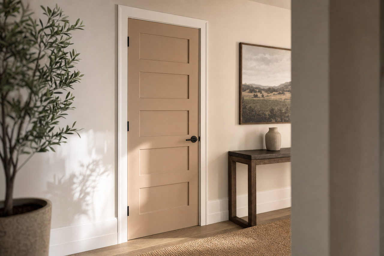 Dormer Brown by Sherwin-Williams on interior-doors
