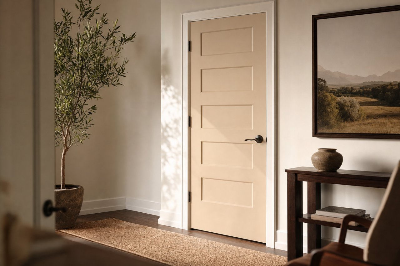 Dhurrie Beige by Sherwin-Williams on interior-doors