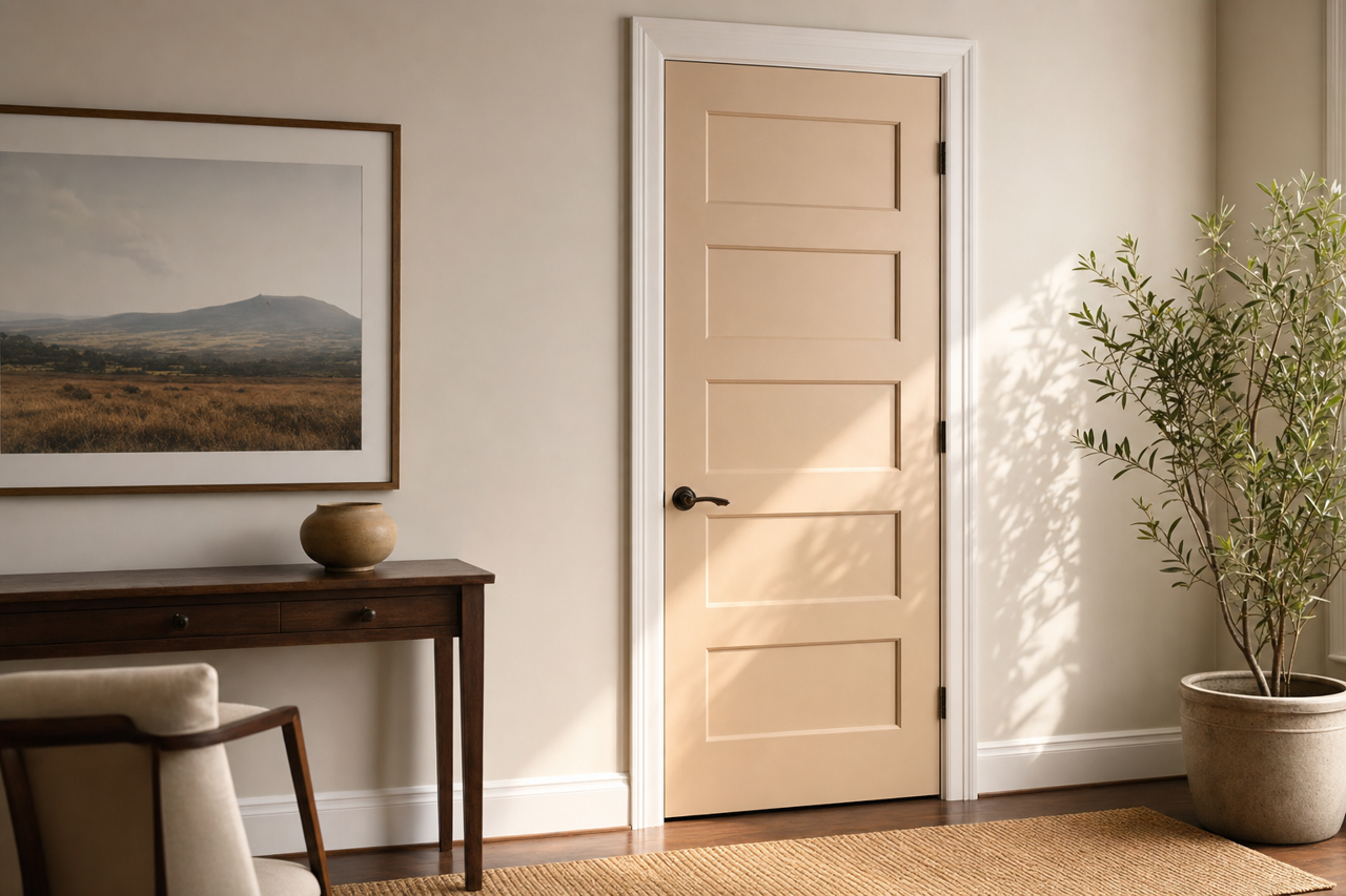 Nantucket Dune by Sherwin-Williams on interior-doors