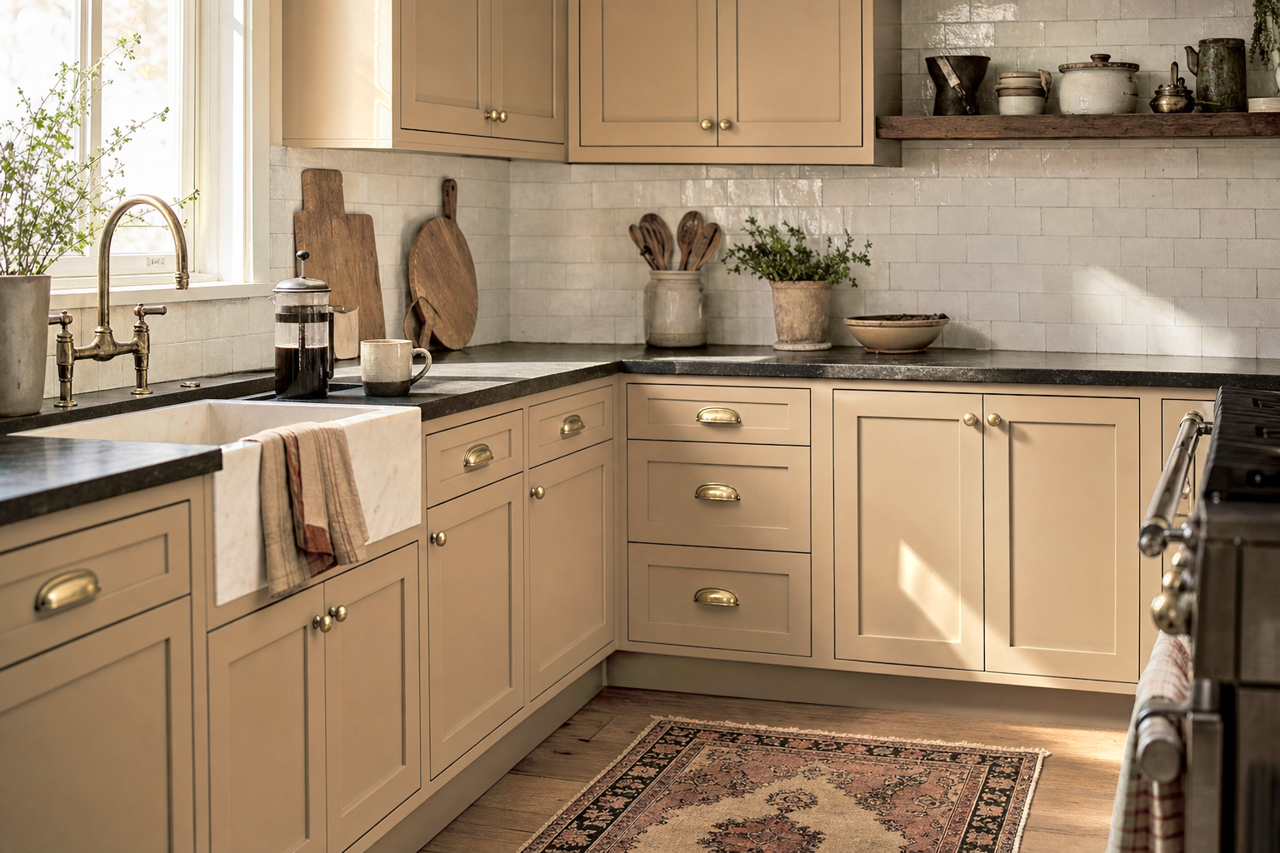 Outerbanks by Sherwin-Williams on cabinets
