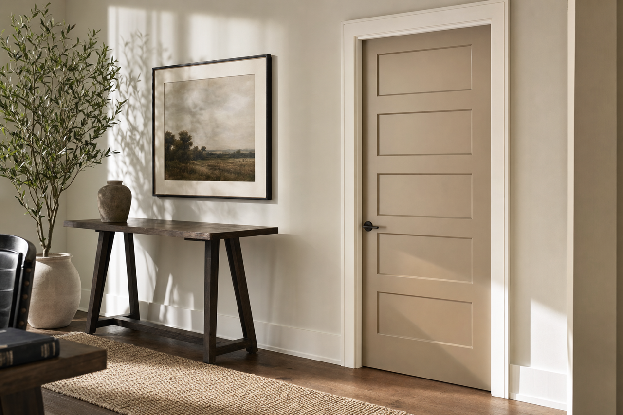 Sandy Ridge by Sherwin-Williams on interior-doors