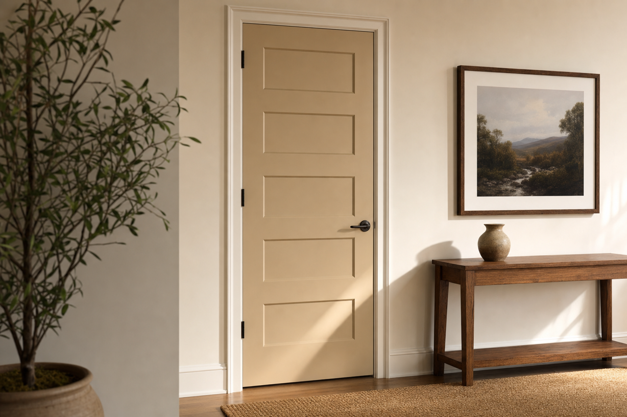 Avenue Tan by Sherwin-Williams on interior-doors