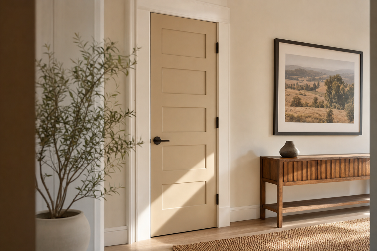 Prairie Grass by Sherwin-Williams on interior-doors