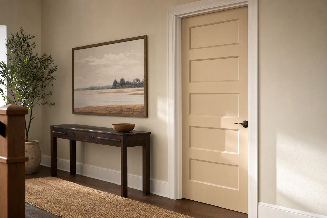 Sandbar by Sherwin-Williams on interior-doors