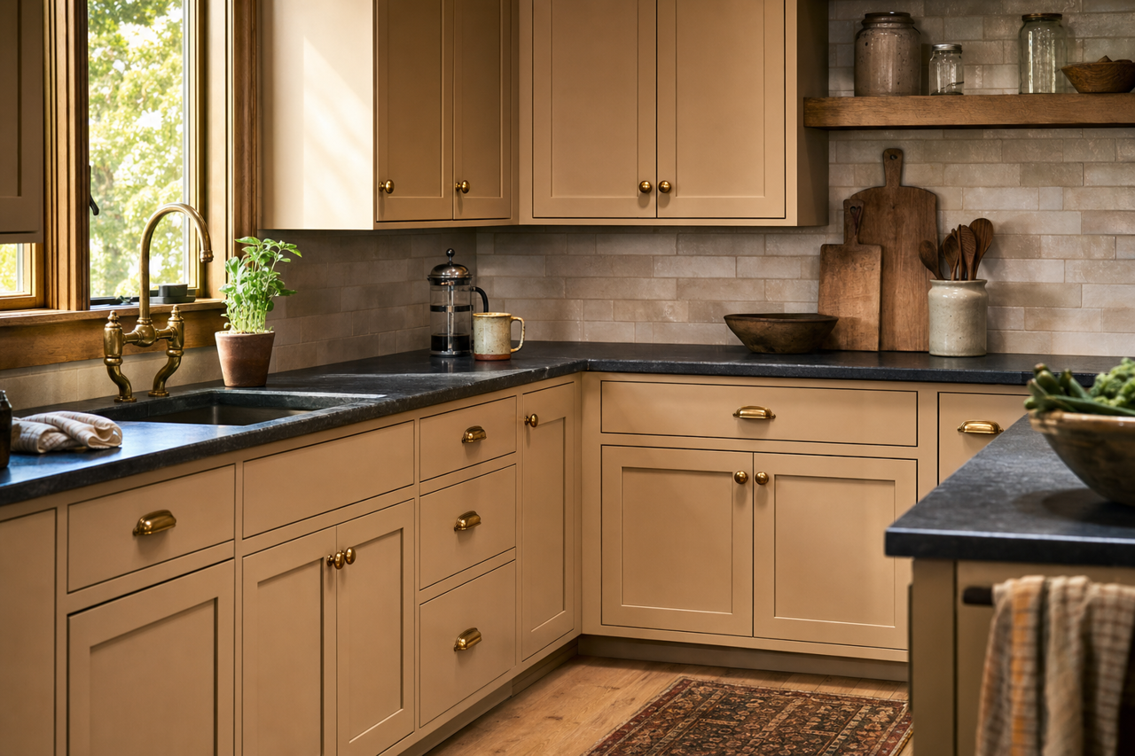 Portico by Sherwin-Williams on cabinets