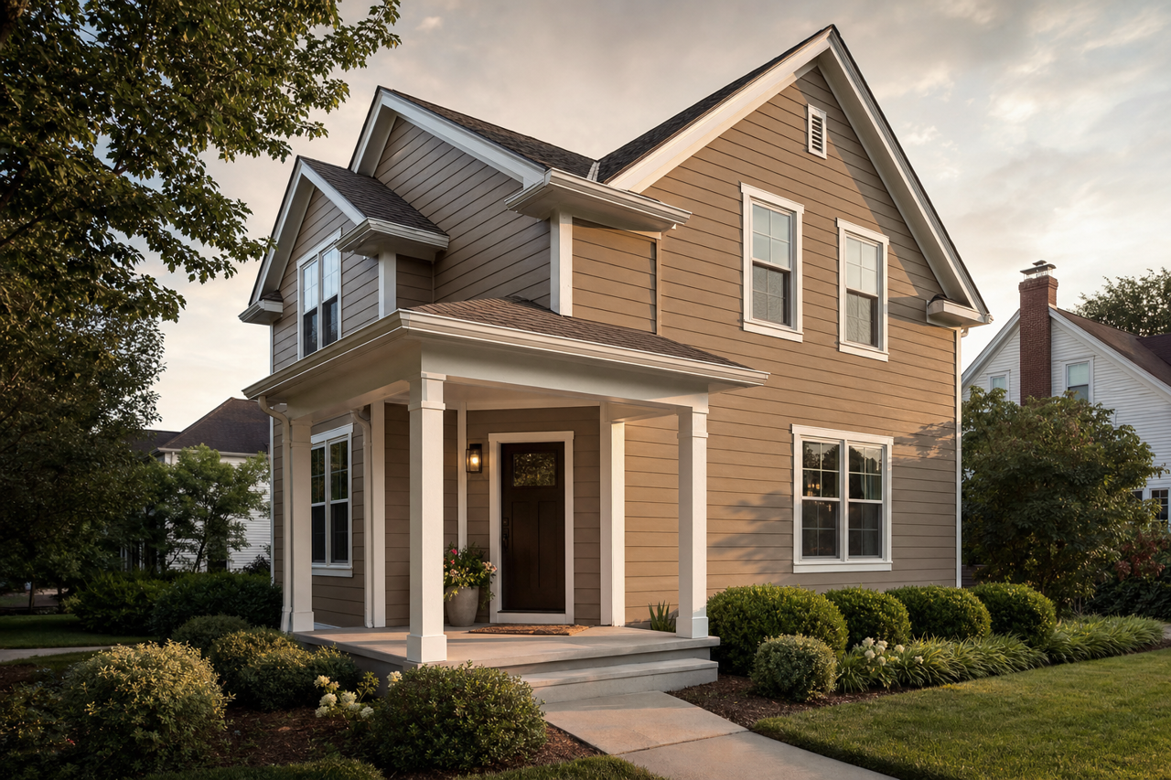 Resort Tan by Sherwin-Williams on exterior