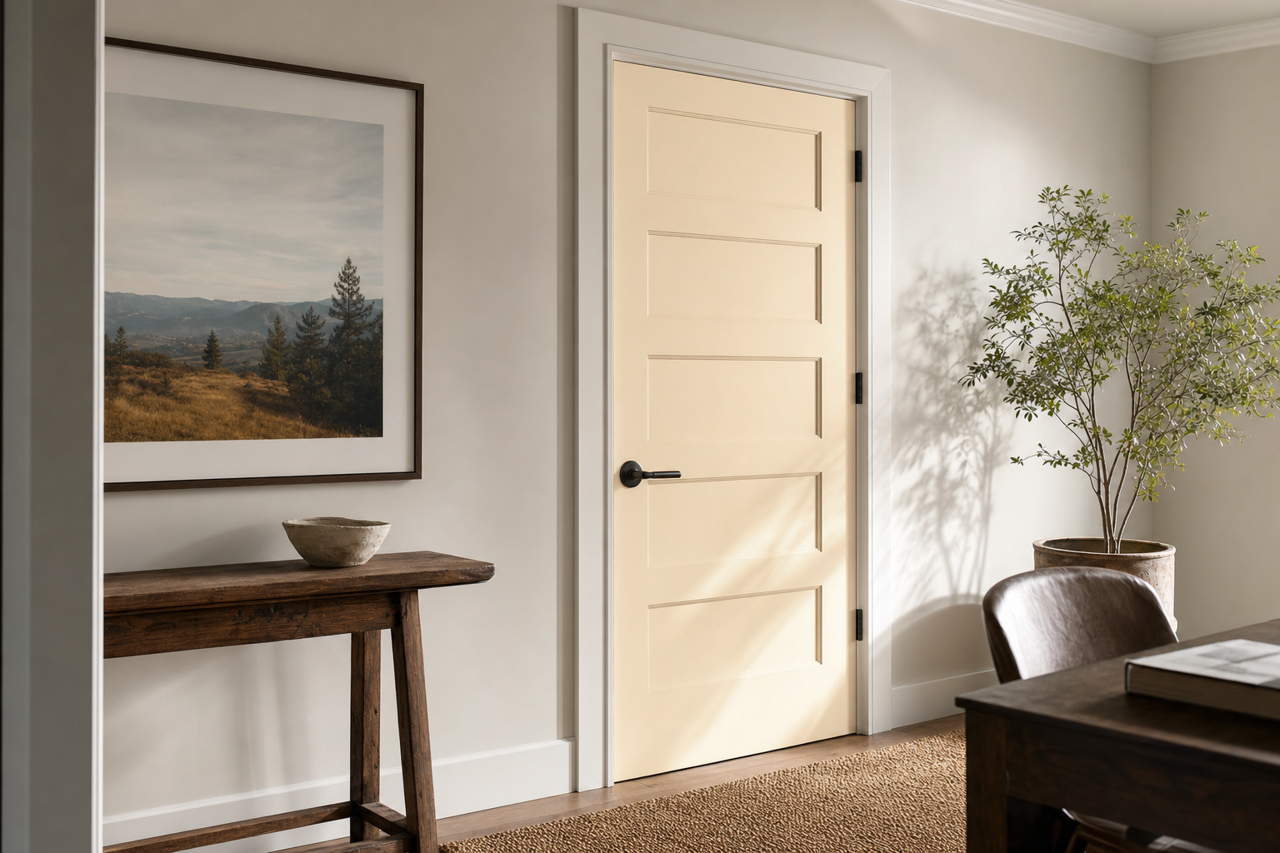 Summer White by Sherwin-Williams on interior-doors