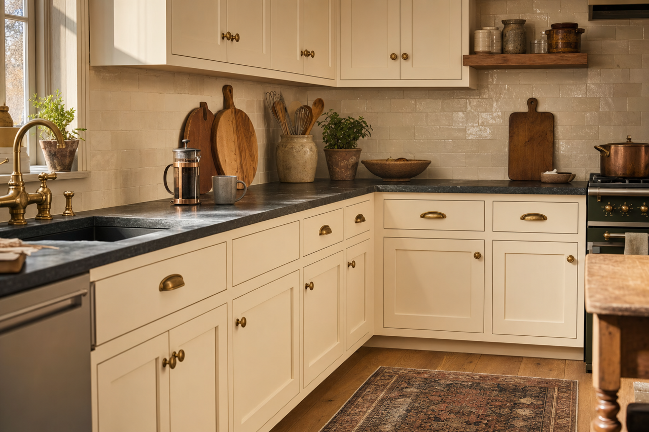Décor White by Sherwin-Williams on cabinets