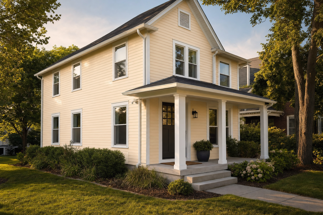 Décor White by Sherwin-Williams on exterior