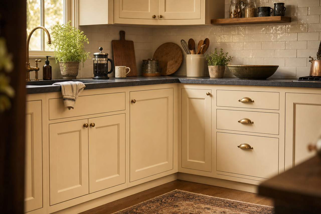 Polar Bear by Sherwin-Williams on cabinets