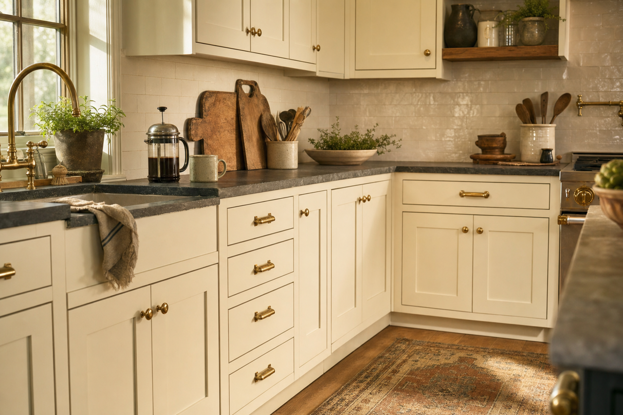 Westhighland White by Sherwin-Williams on cabinets