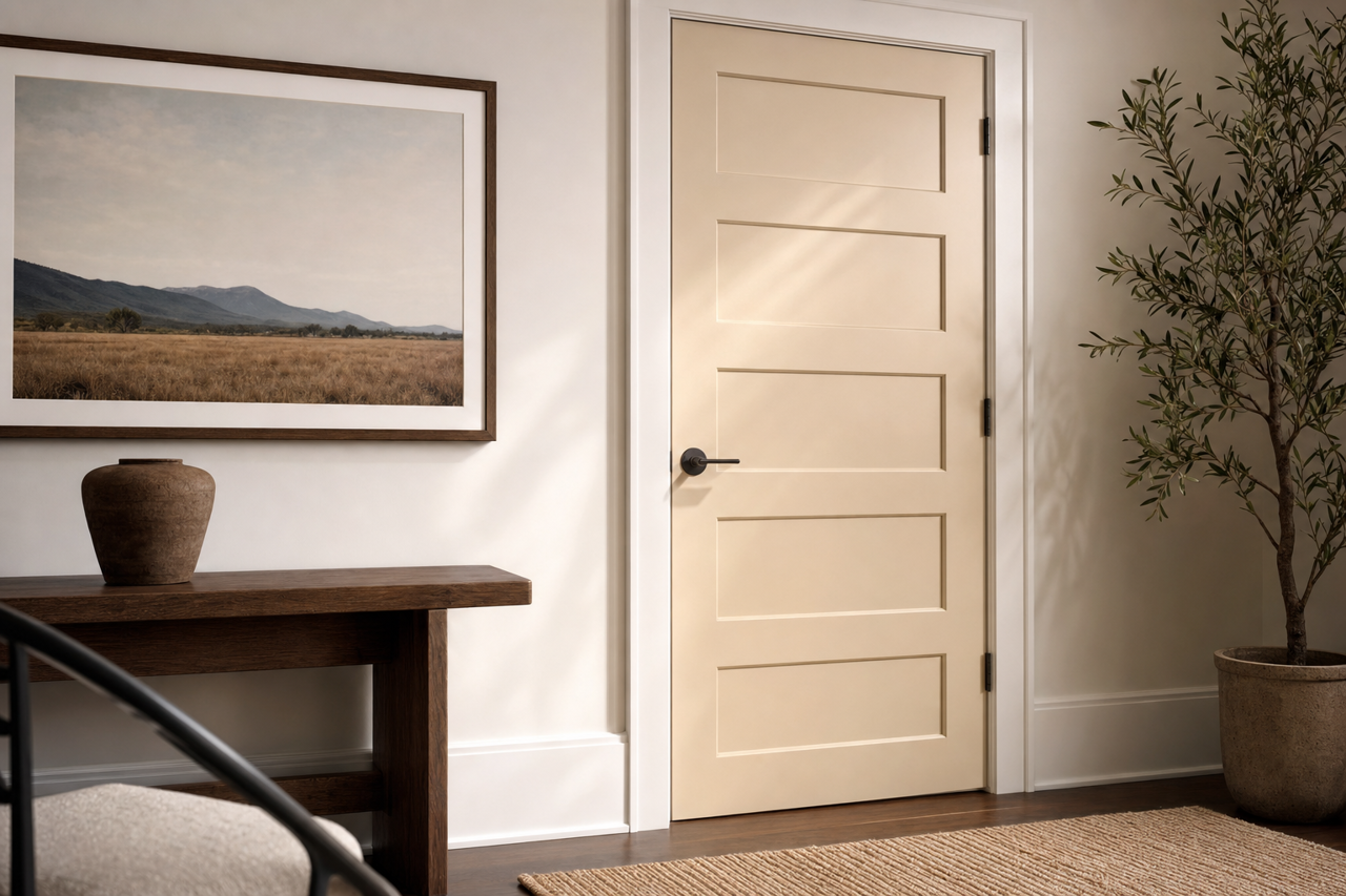 Stucco by Sherwin-Williams on interior-doors