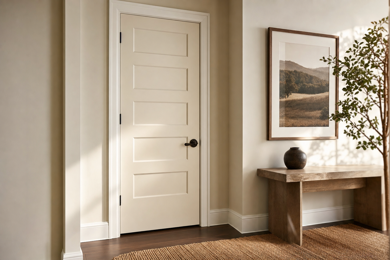 Egret White by Sherwin-Williams on interior-doors