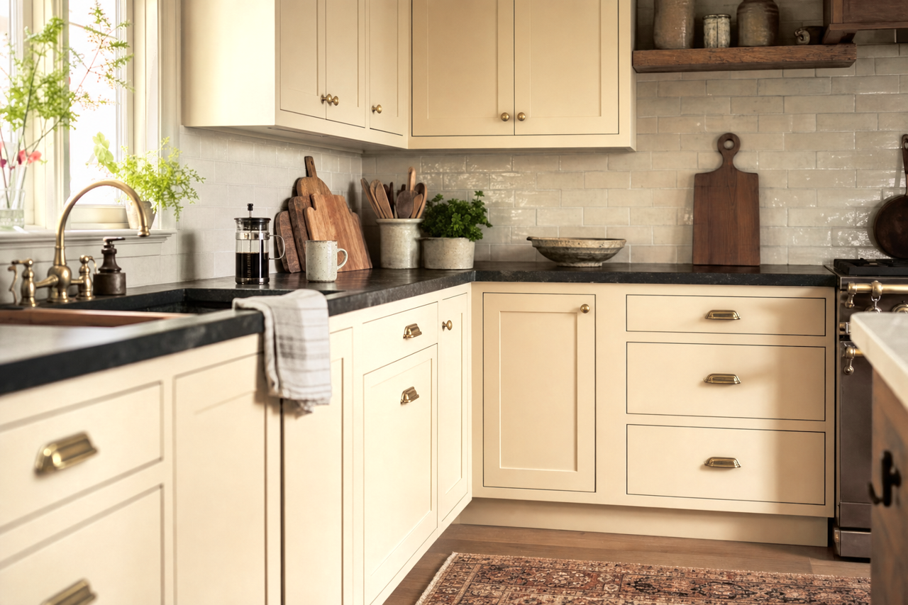 Chopsticks by Sherwin-Williams on cabinets