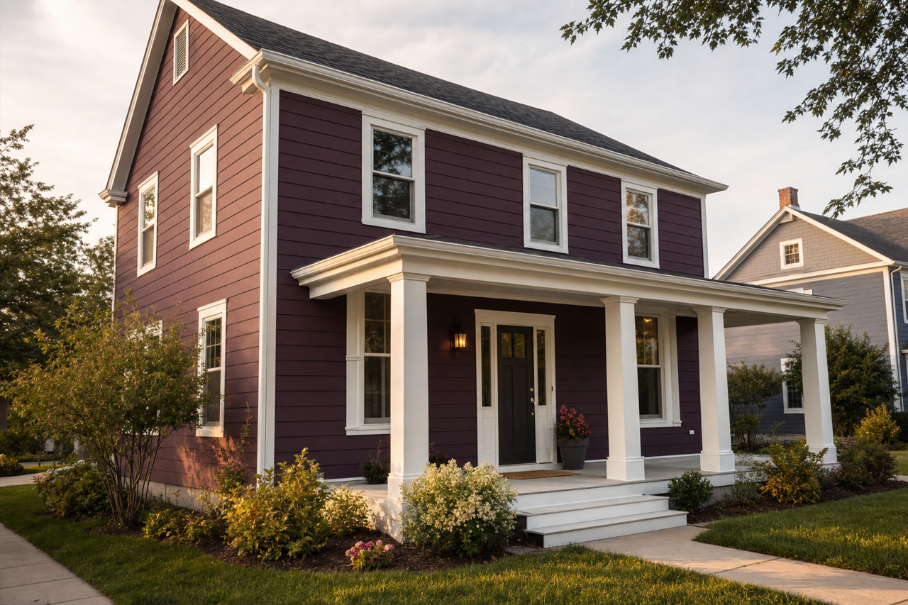 Blackberry by Sherwin-Williams on exterior