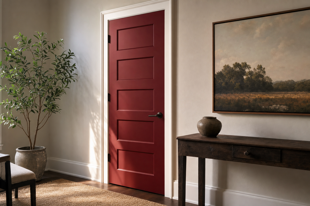 Sun Dried Tomato by Sherwin-Williams on interior-doors