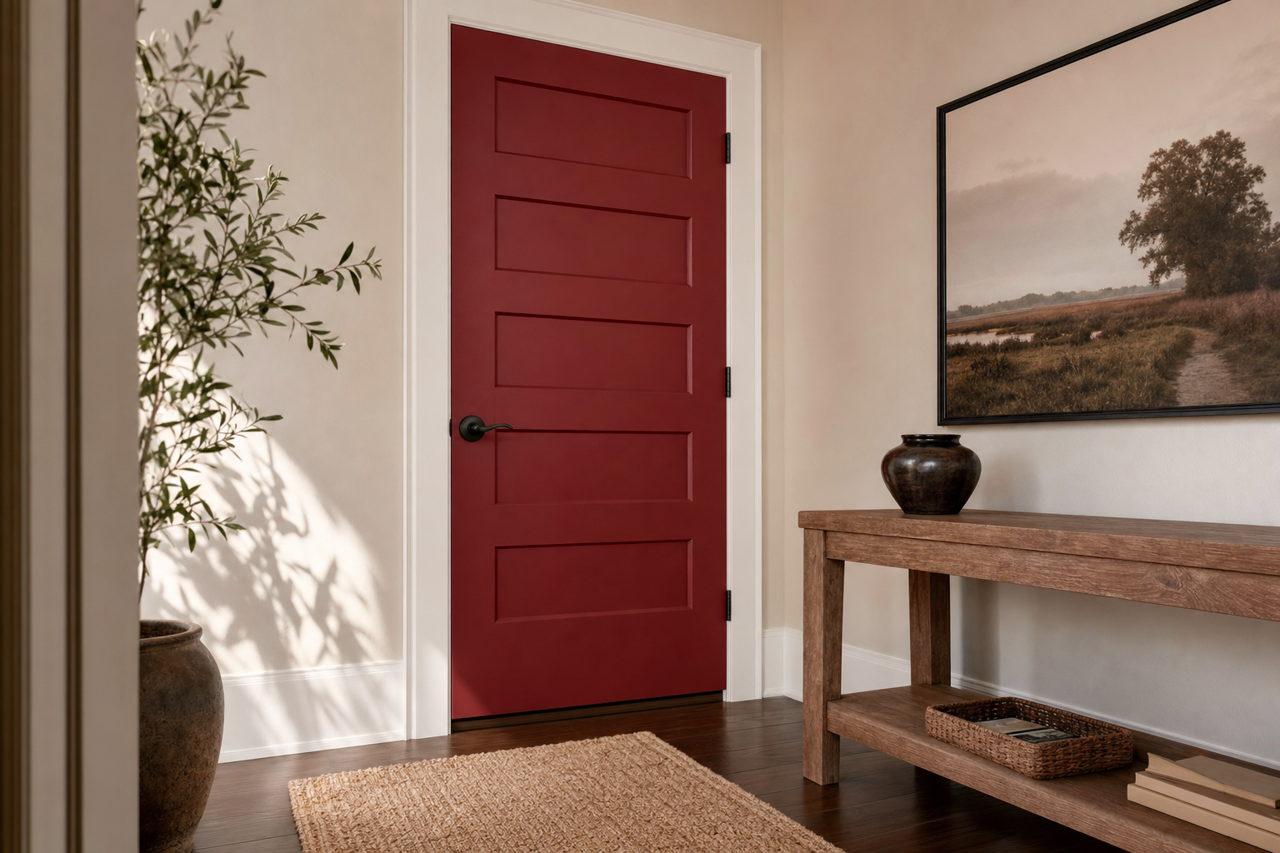 Crabby Apple by Sherwin-Williams on interior-doors