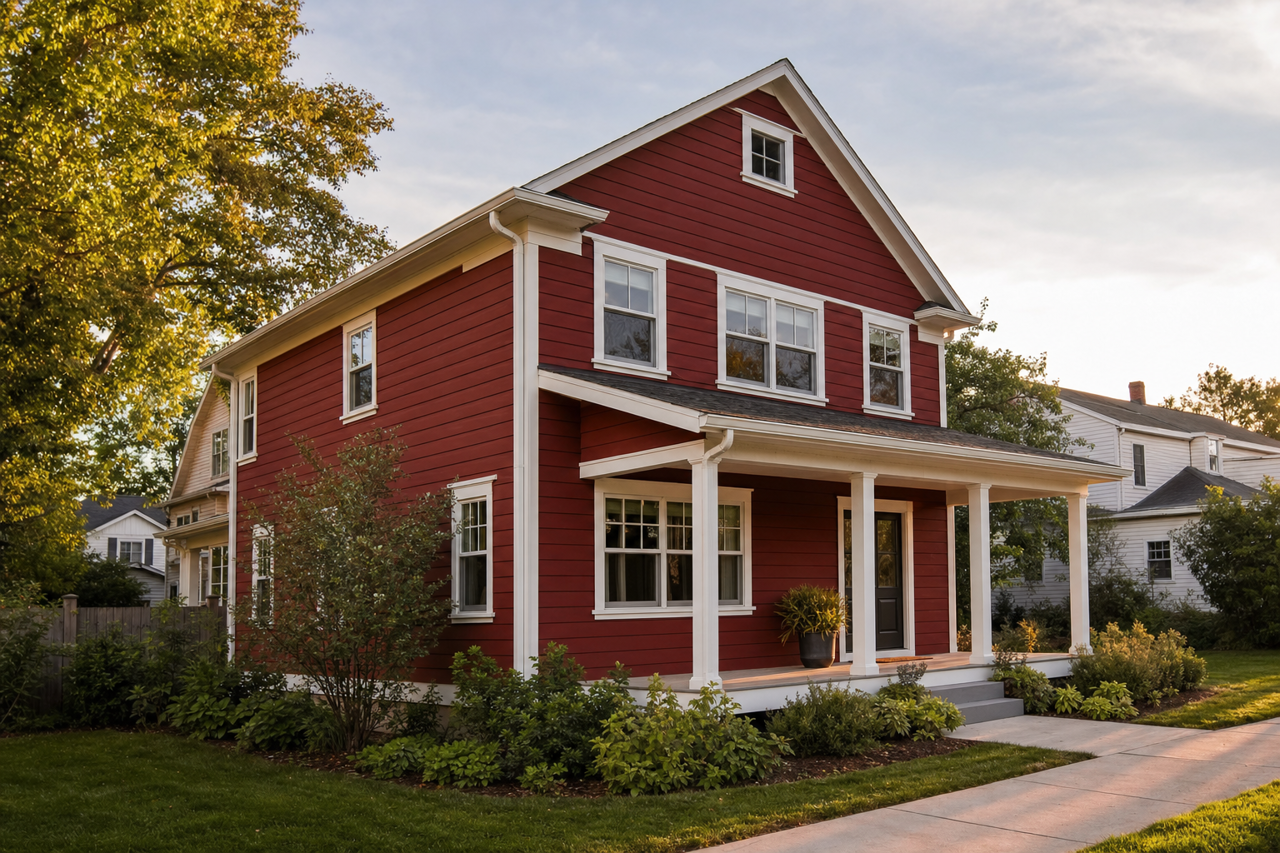 Rustic Red by Sherwin-Williams on exterior