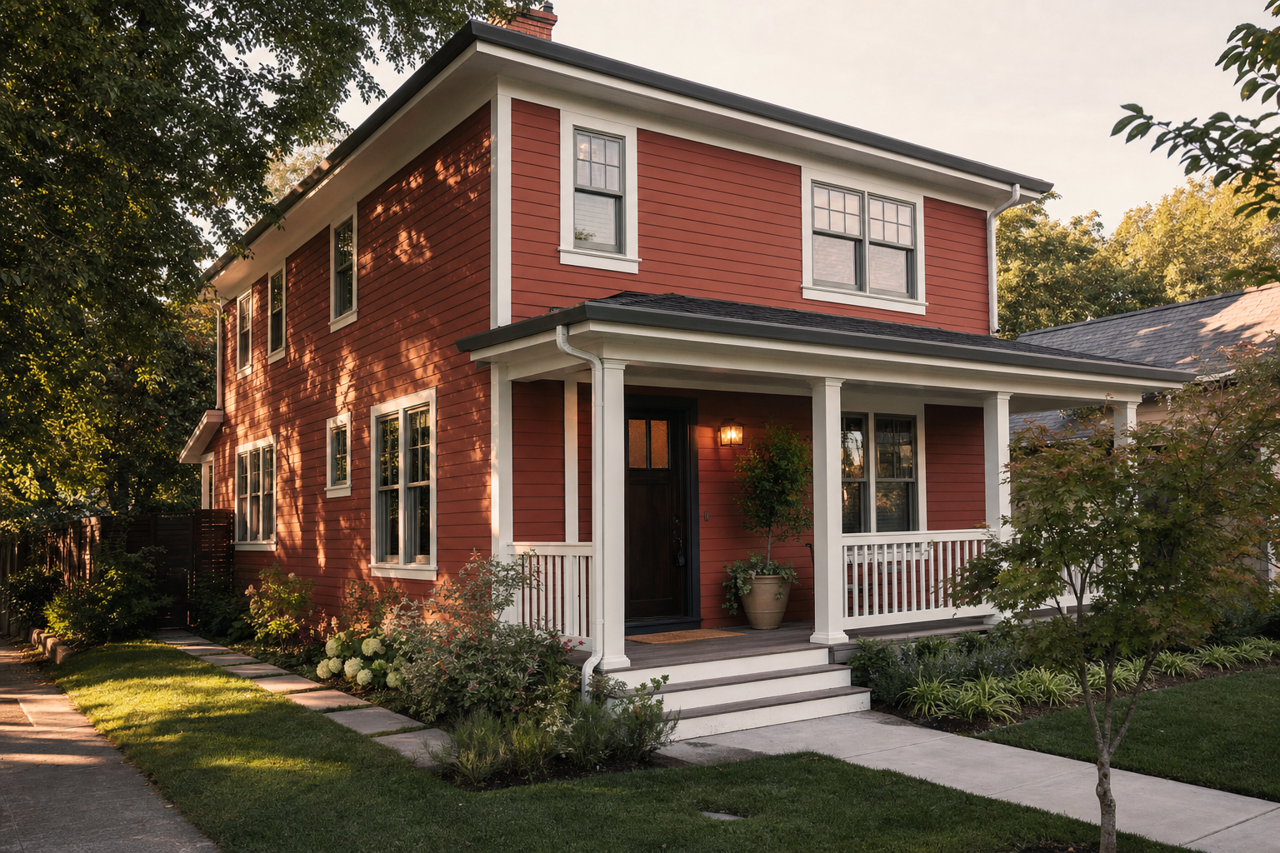 Sierra Redwood by Sherwin-Williams on exterior