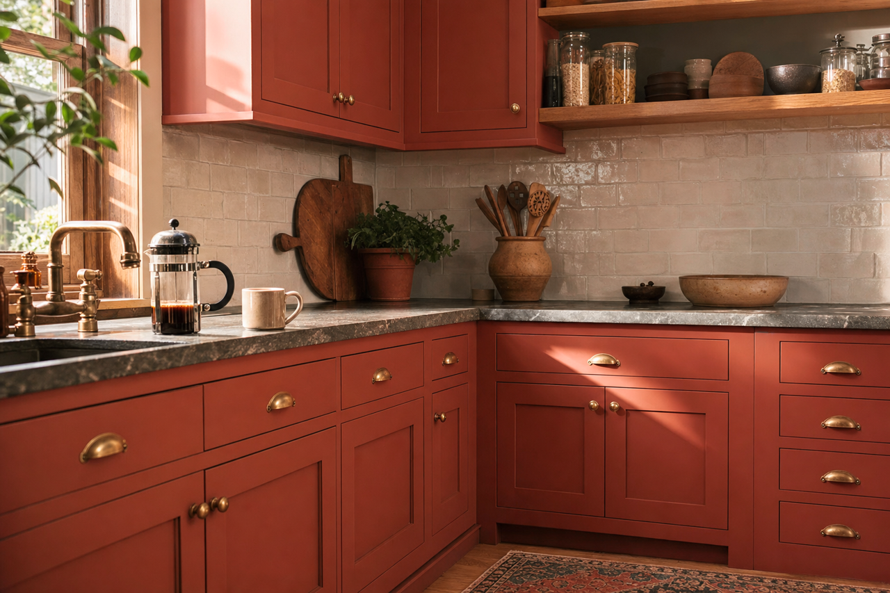 Brick Paver by Sherwin-Williams on cabinets