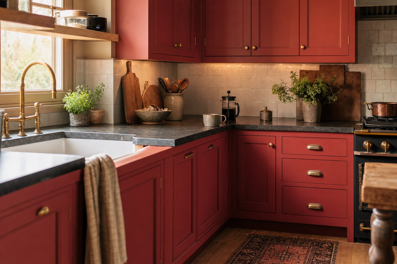 Bolero by Sherwin-Williams on cabinets