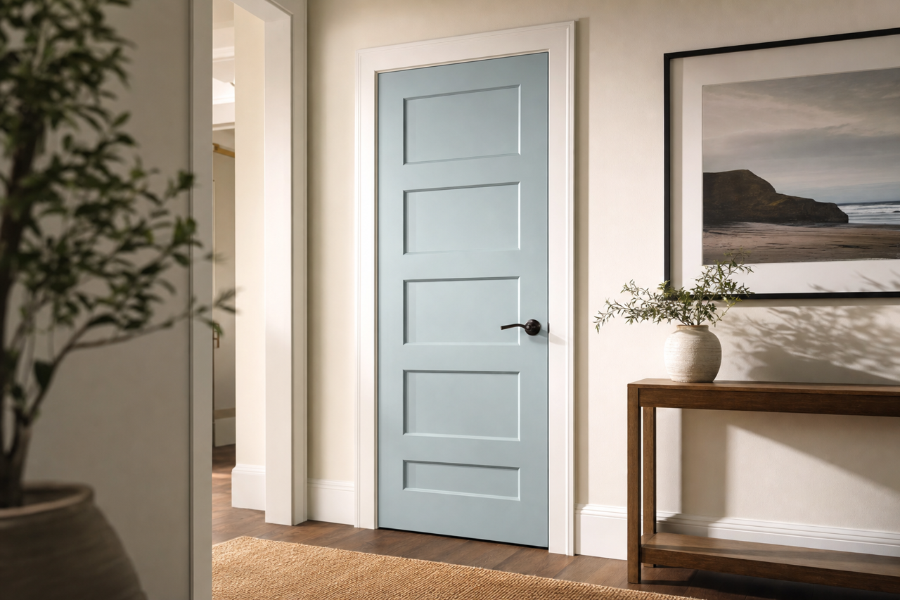 Dockside Blue by Sherwin-Williams on interior-doors