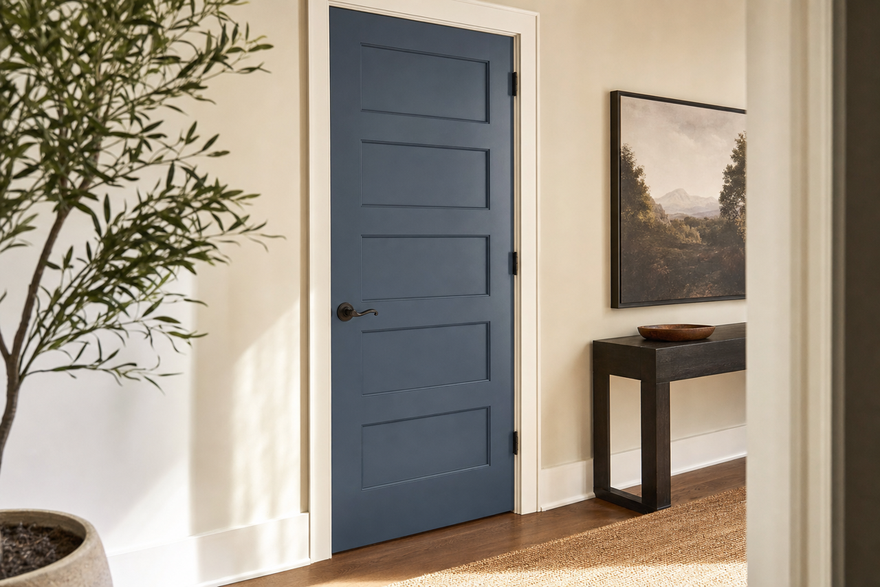 Indigo Batik by Sherwin-Williams on interior-doors