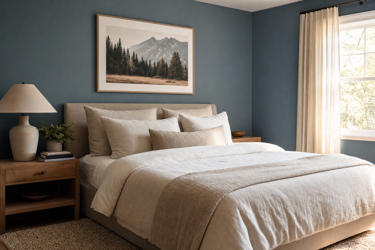 Smoky Blue by Sherwin-Williams on interiors