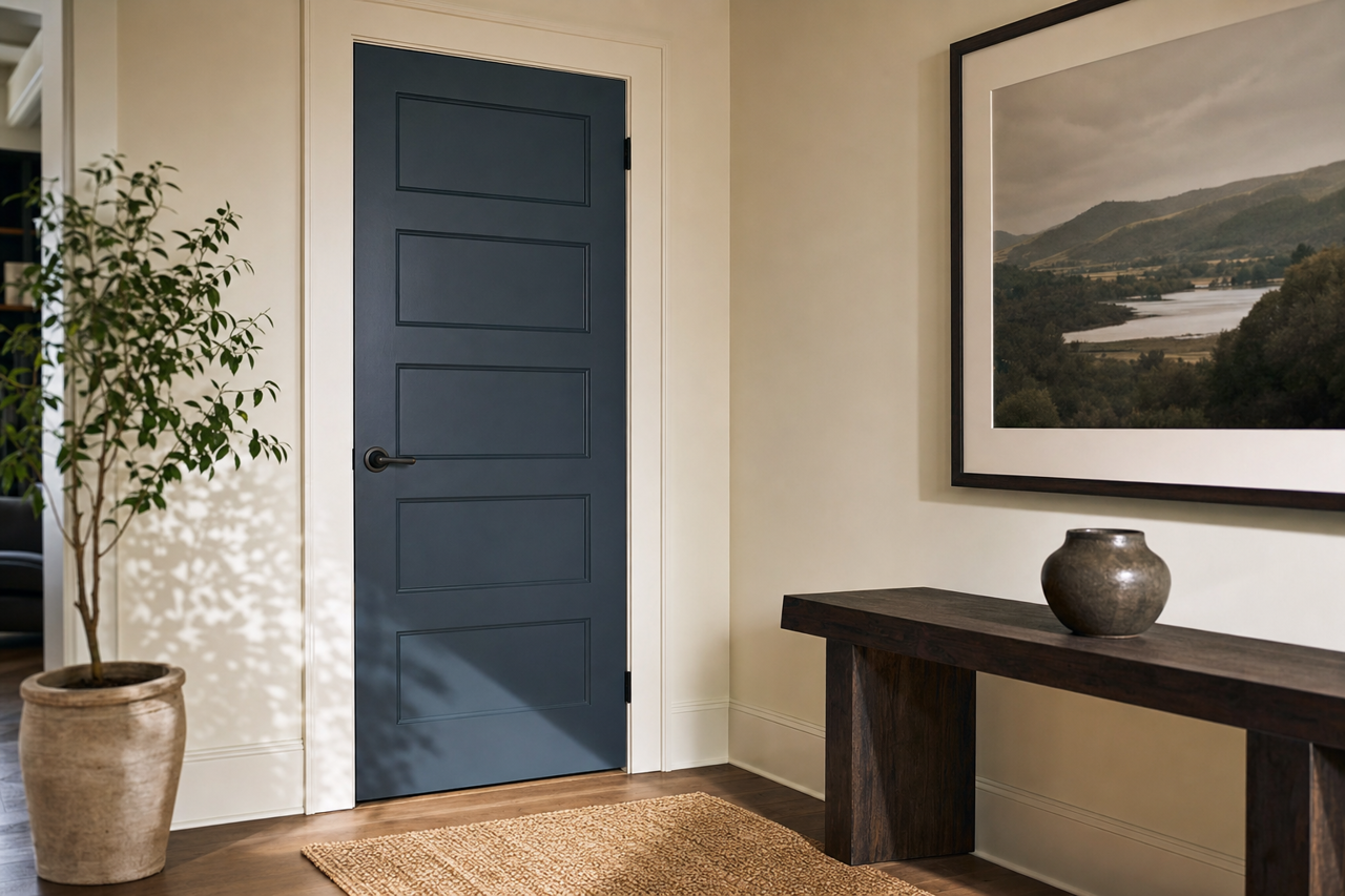 Gale Force by Sherwin-Williams on interior-doors
