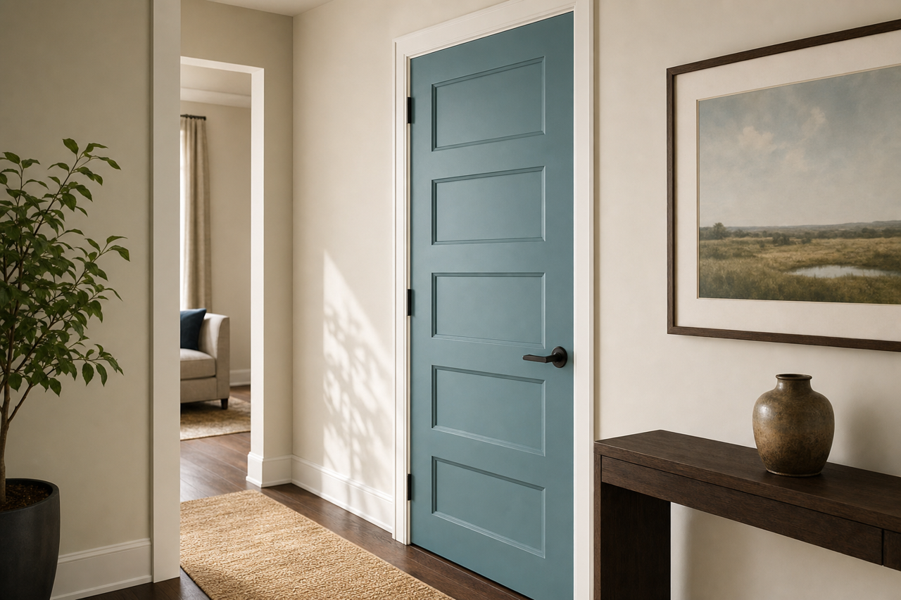 Mountain Stream by Sherwin-Williams on interior-doors