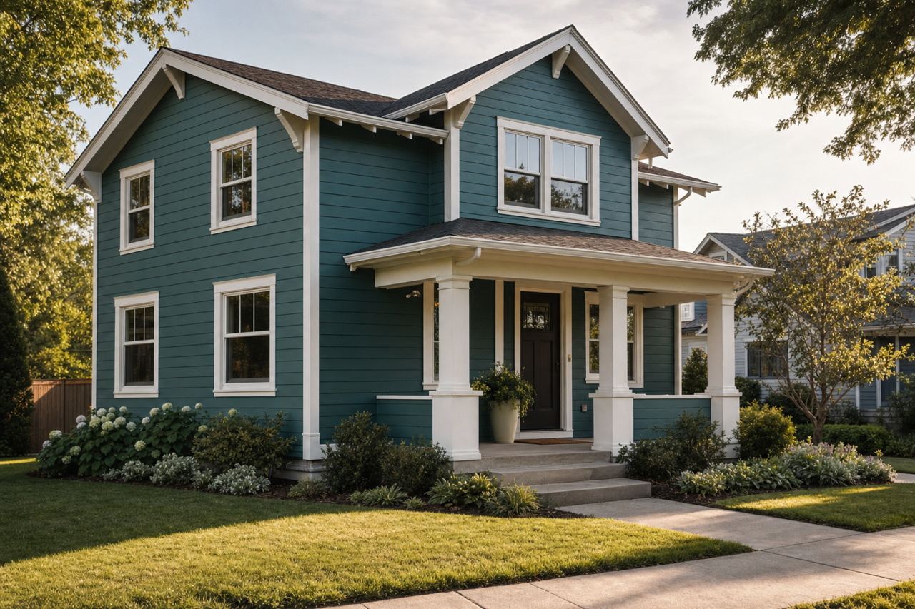 Deep Sea Dive by Sherwin-Williams on exterior