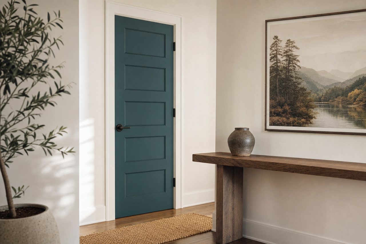 Deep Sea Dive by Sherwin-Williams on interior-doors