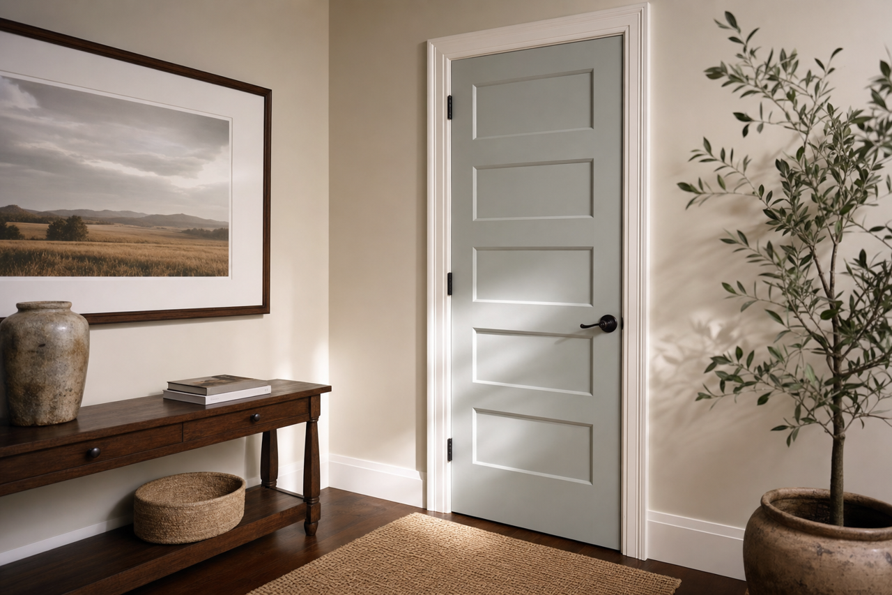Silvermist by Sherwin-Williams on interior-doors