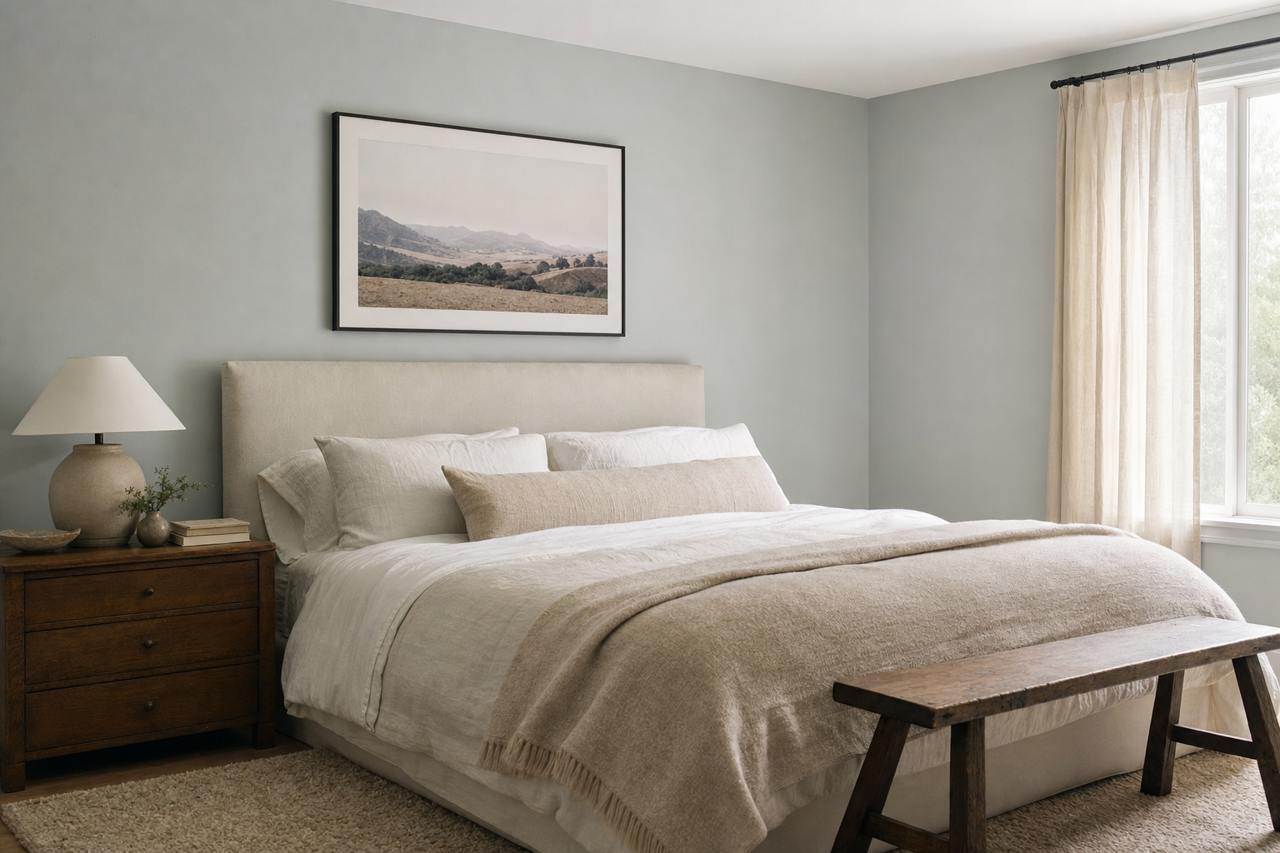 Silvermist by Sherwin-Williams on interiors