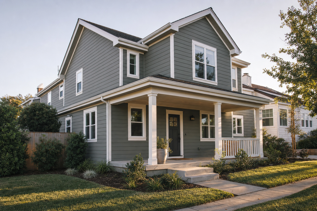 Homburg Gray by Sherwin-Williams on exterior