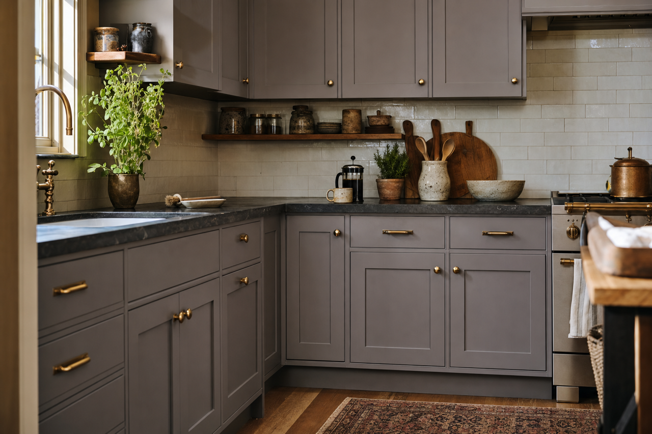 Grapy by Sherwin-Williams on cabinets