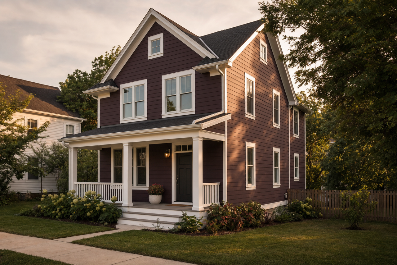 Raisin by Sherwin-Williams on exterior