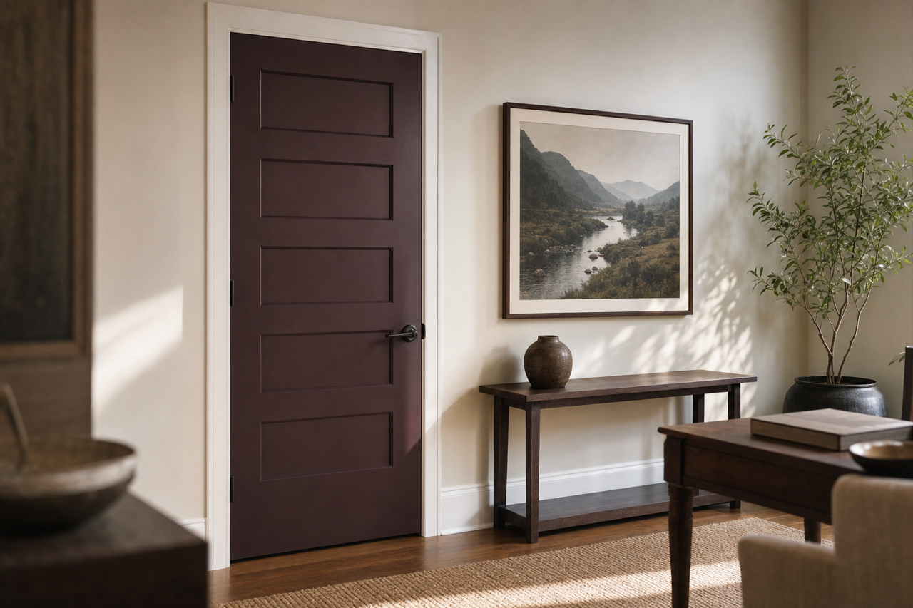 Raisin by Sherwin-Williams on interior-doors