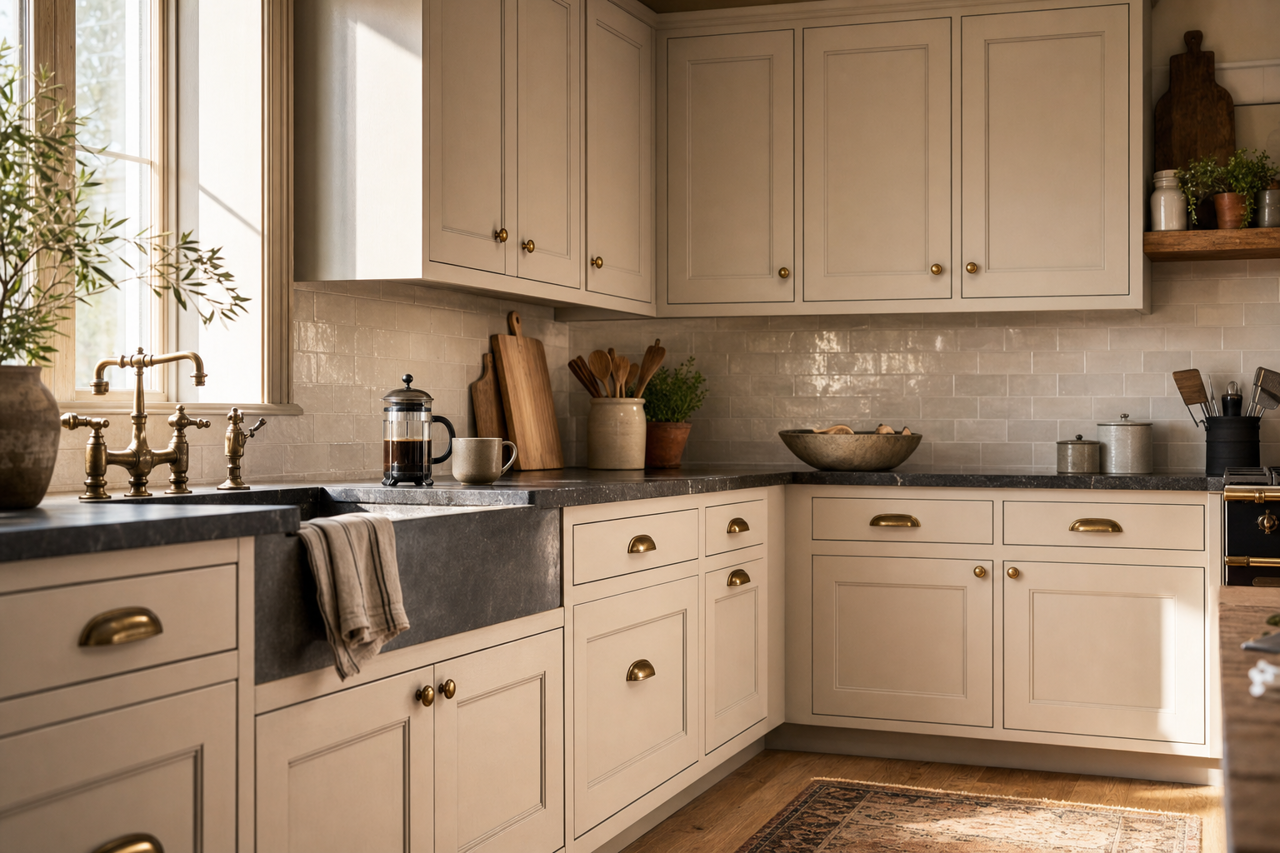 Modern Gray by Sherwin-Williams on cabinets