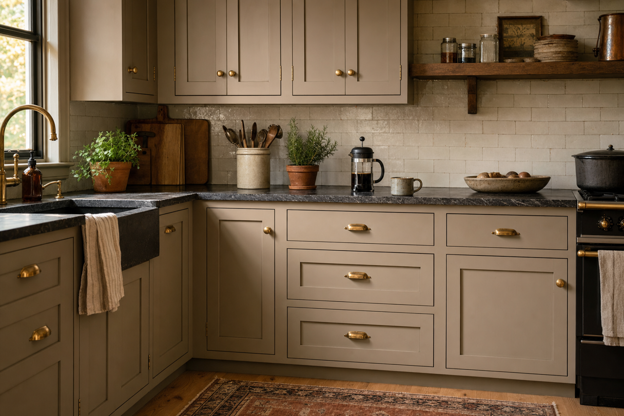 Taupe Tone by Sherwin-Williams on cabinets