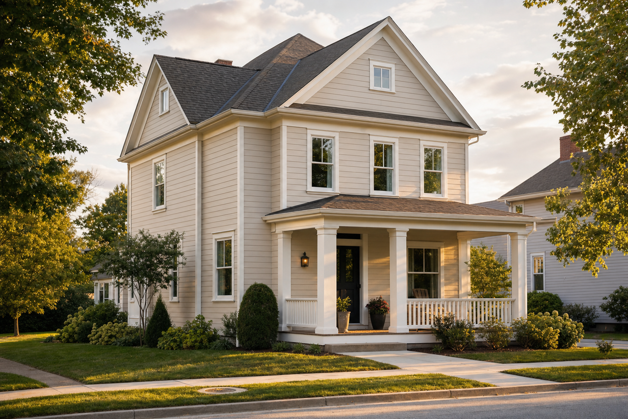 Pediment by Sherwin-Williams on exterior