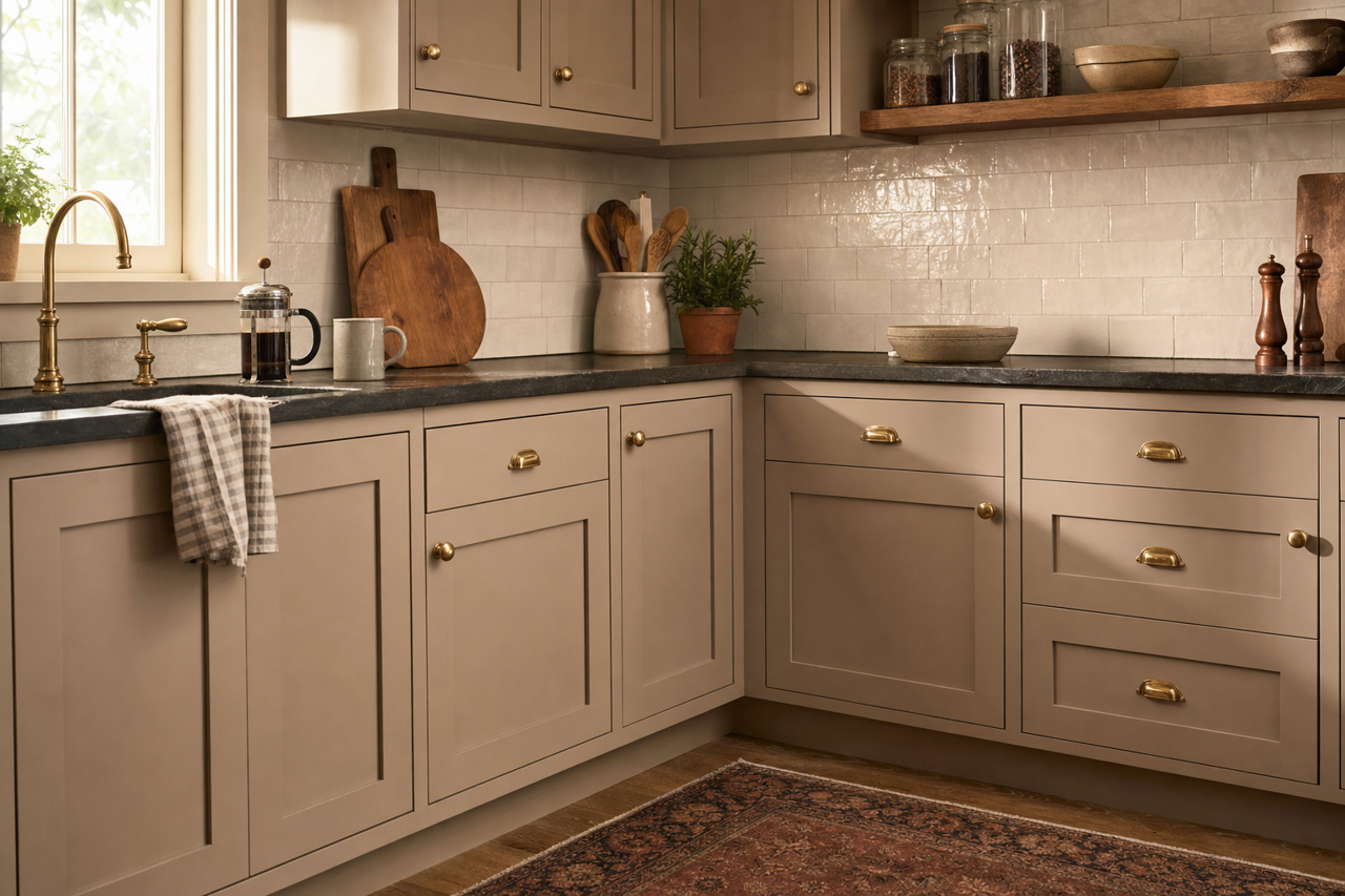 Palisade by Sherwin-Williams on cabinets