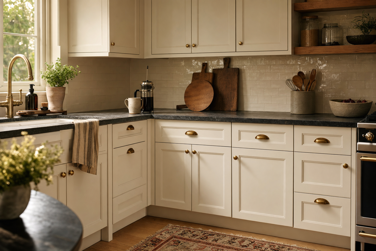 Origami White by Sherwin-Williams on cabinets