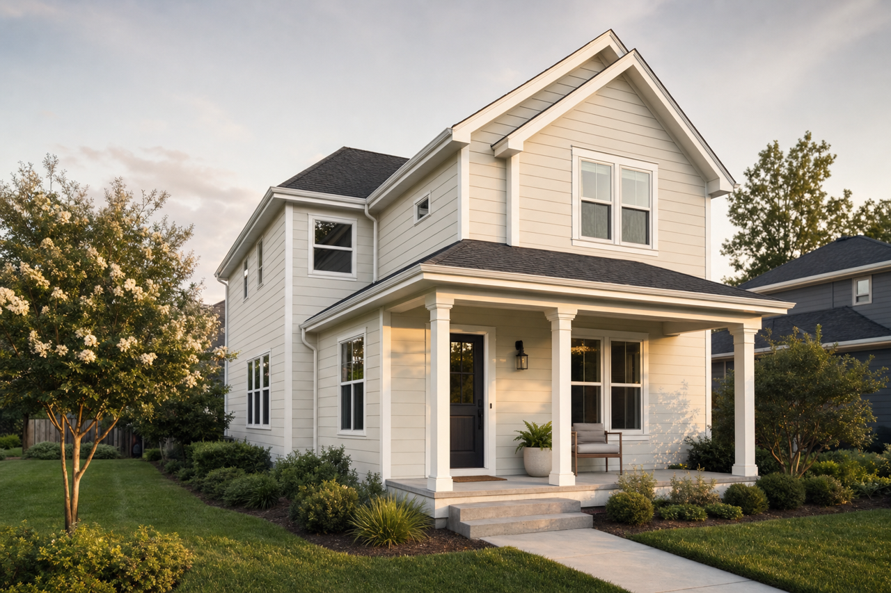 Origami White by Sherwin-Williams on exterior