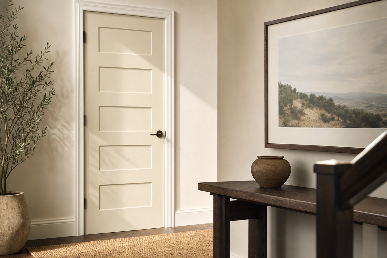 Oyster White by Sherwin-Williams on interior-doors