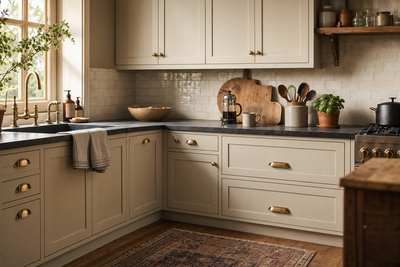 Colonnade Gray by Sherwin-Williams on cabinets