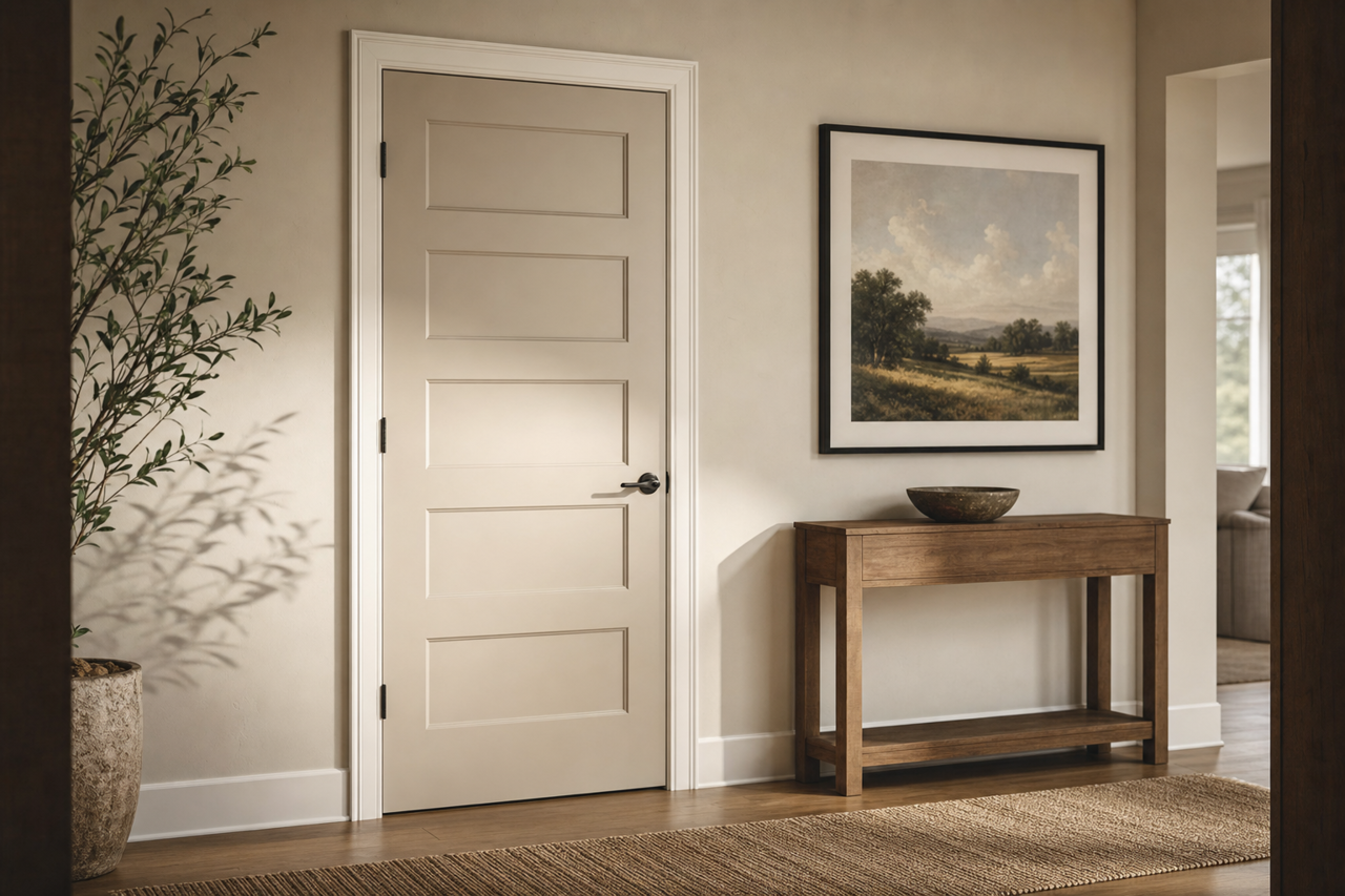 Colonnade Gray by Sherwin-Williams on interior-doors