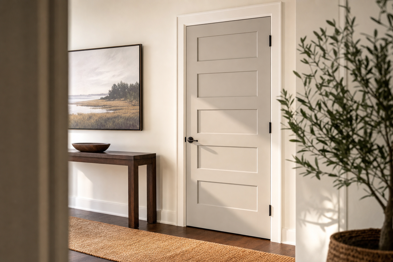 Pussywillow by Sherwin-Williams on interior-doors
