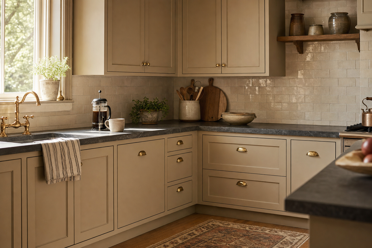 Gateway Gray by Sherwin-Williams on cabinets