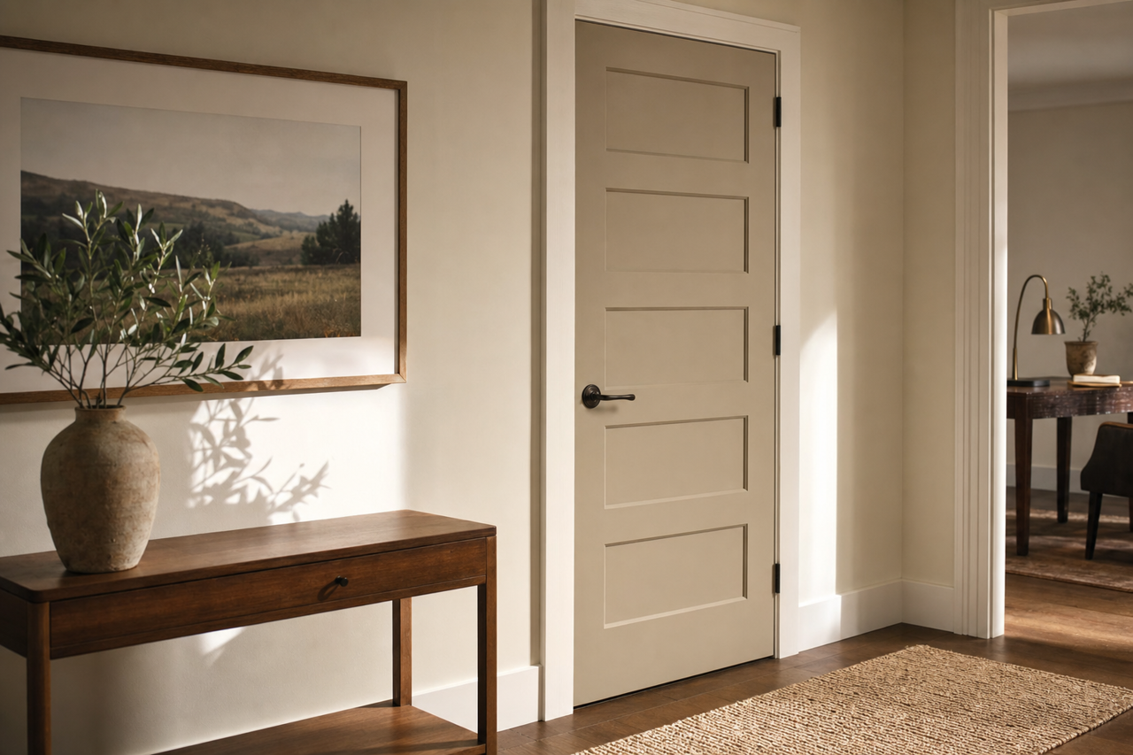 Gateway Gray by Sherwin-Williams on interior-doors